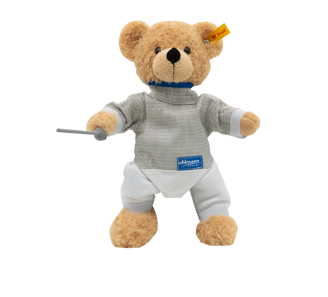"Steiff"-bear with fencing suit sabre