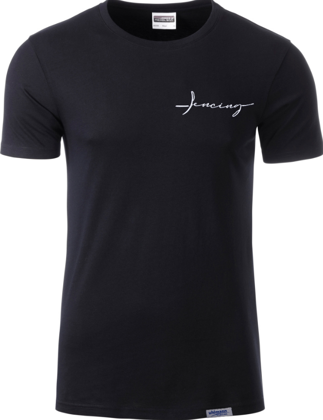 T-Shirt Herren mit "Fencing"-Stickerei, schwarz