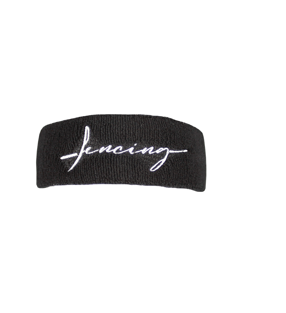 headband with "Fencing" embroidery