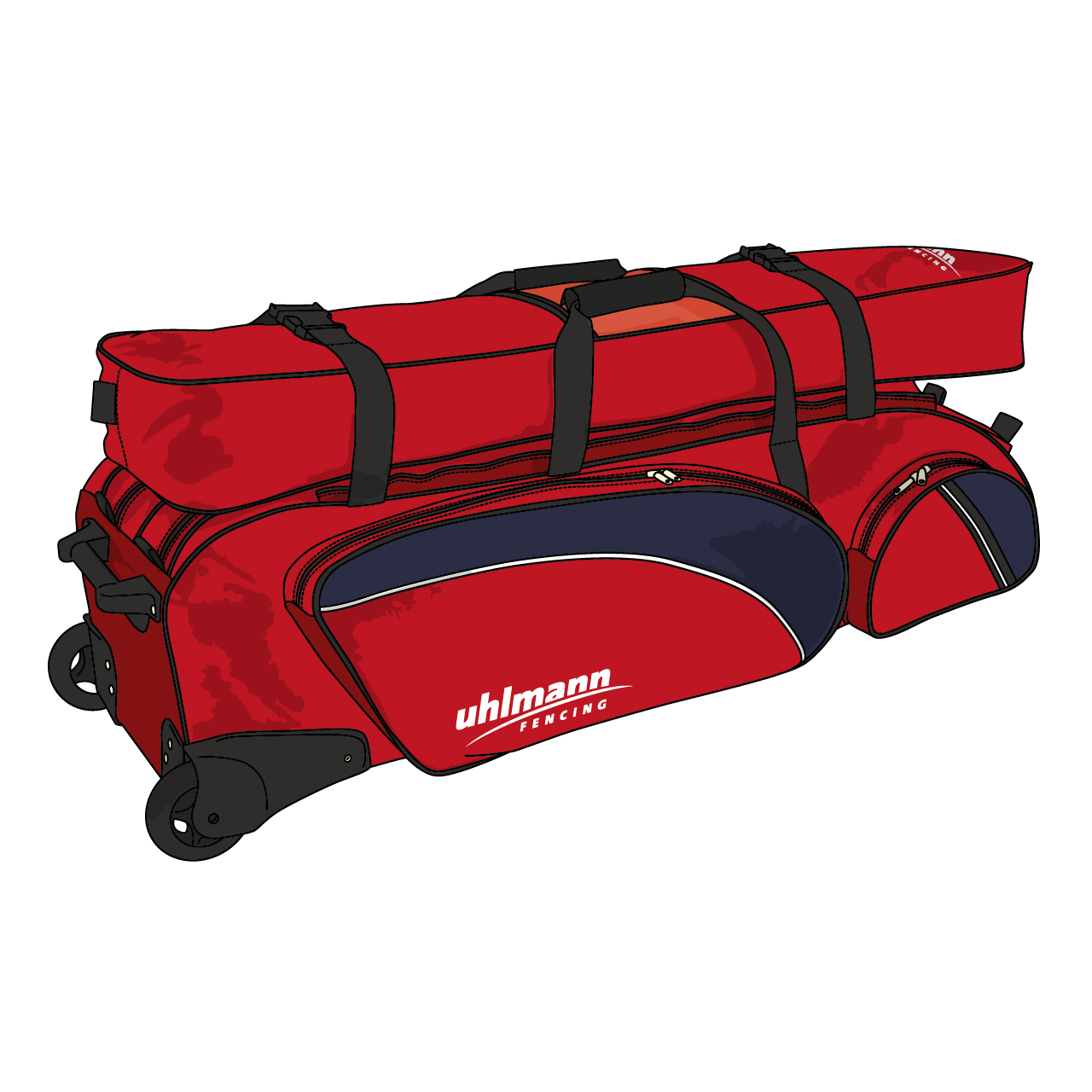 Rollbag "Jumbo Spezial", 2 Hauptfächer, 3 Vordertaschen, 1 Aufsatztasche