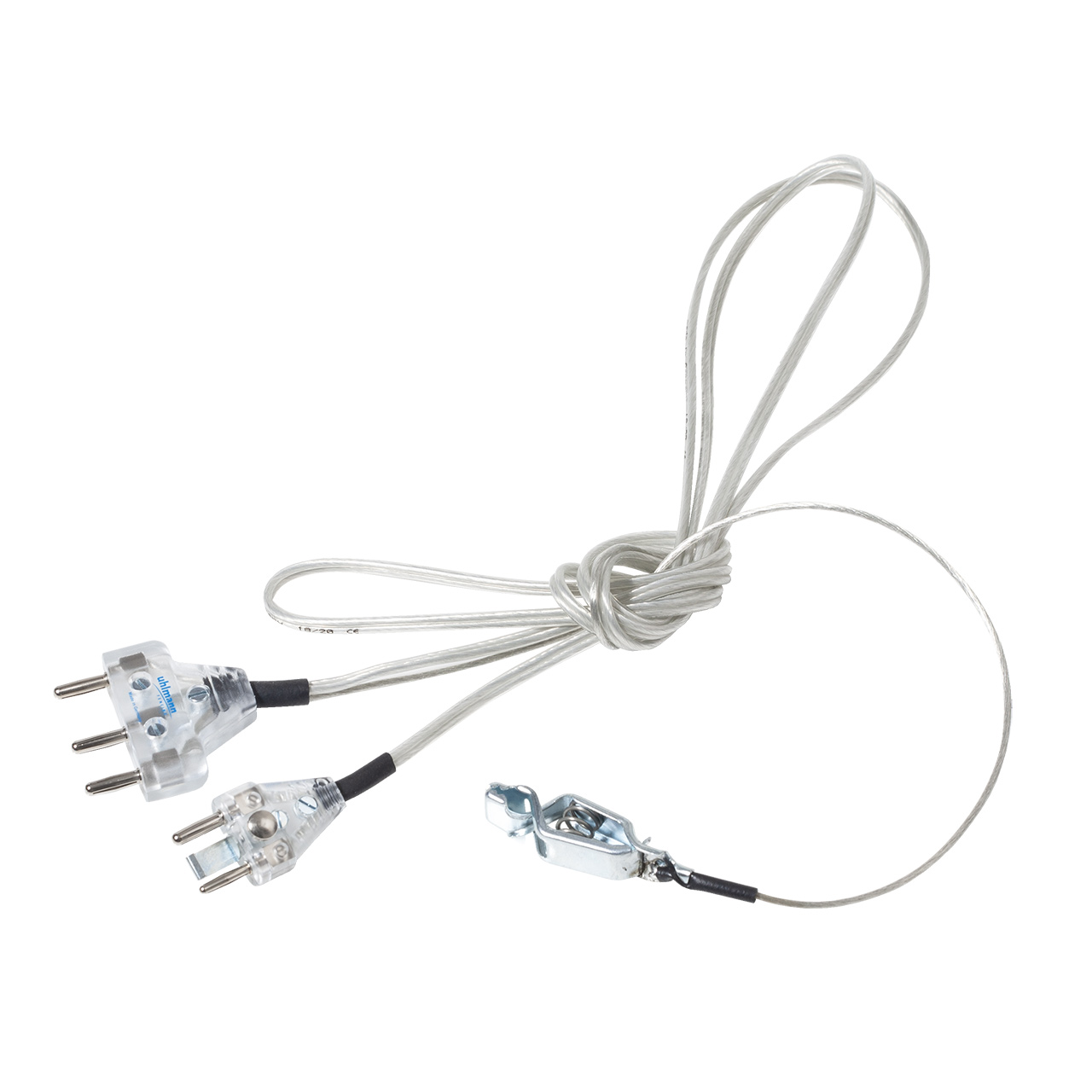 foil / sabre body cord "Silver", with transparent cable plugs