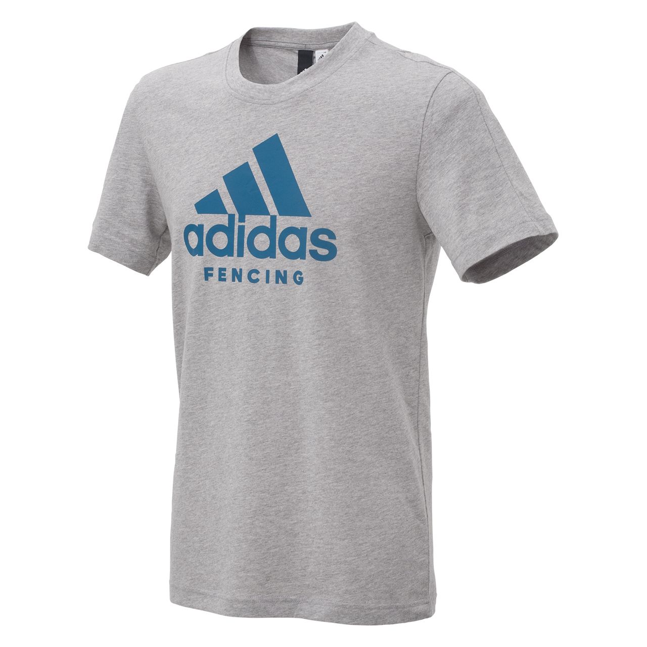 adidas T-shirt with printed logo, grey/petrol | XL | 805056/XL